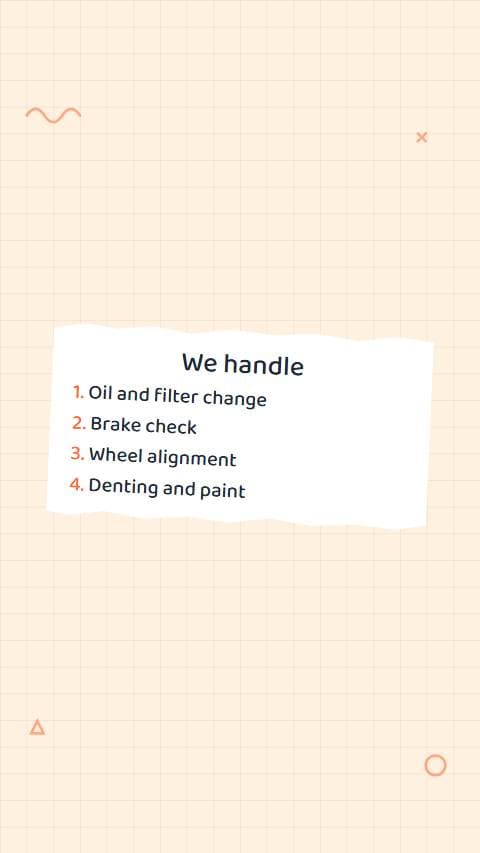 Auto Workshop Service Menu preview